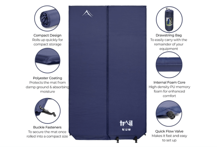 double size self inflating 4 thick camping mattress